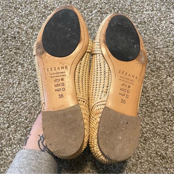 Sezane Tan Woven Flats - Picture 4 of 9